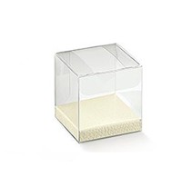 Scatola Acetato Trasparente in PVC con Base - 9x9x10