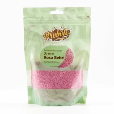 Perline di zucchero 2mm baby pink – 250g missangas rosa bebe