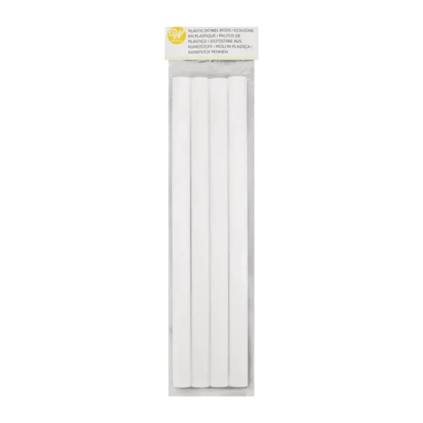 Kit 4pz Pioli Plastica Bianco 32 cm 1,85cm Ø – Supporto per Torte a piani (piolo cake)