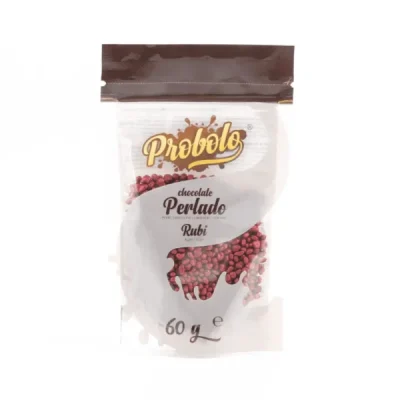 Perle Irregolari di Cioccolato color Rosso Ruby – 60g  perola irregular bordo