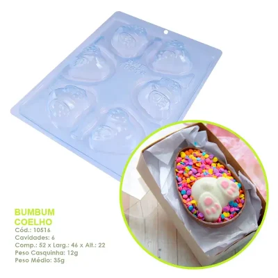 BWB 10516 - Stampo per cioccolato 3 parti bumbum di Coniglio  (coelho)